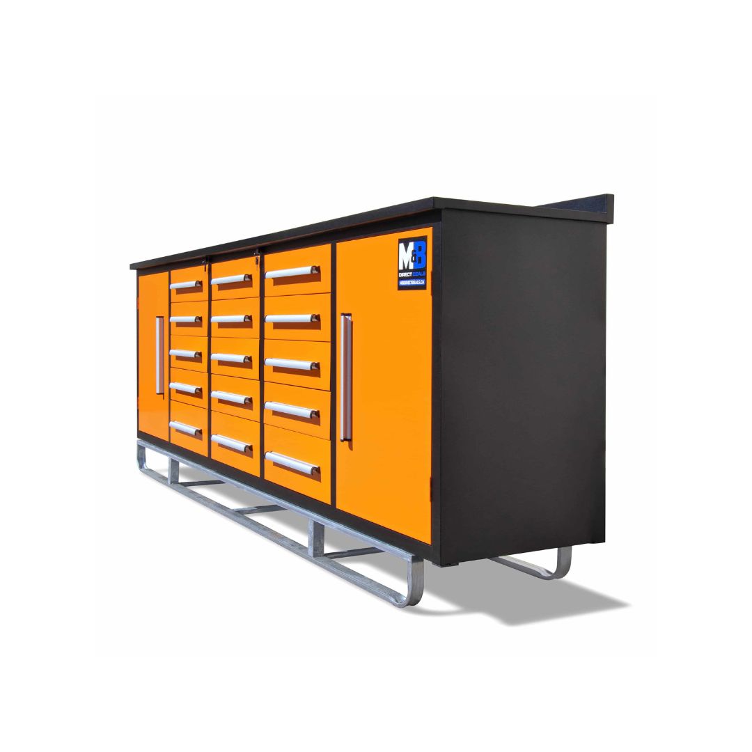 M&B | 10&rsquo; Workbench Cabinet with 15 Drawers - STARMAX Containers PTY. LTD