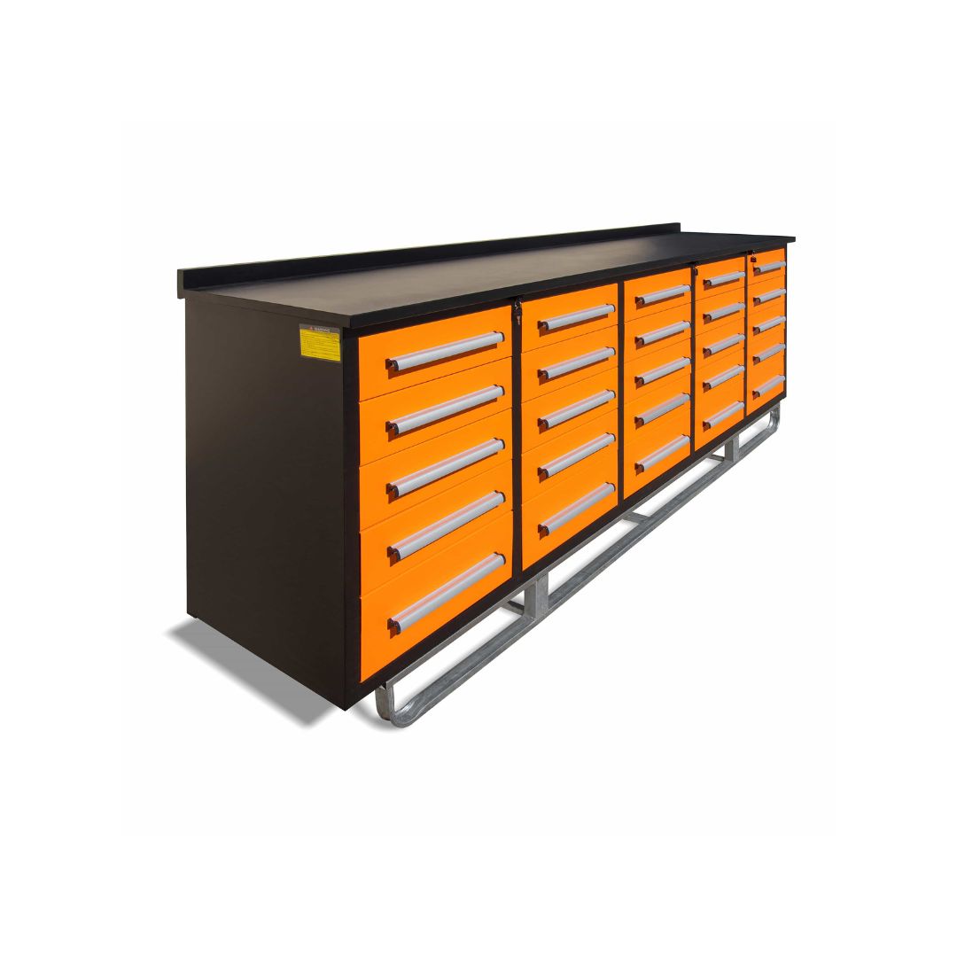 M&B | 10&rsquo; Workbench Cabinet with 25 Drawers - STARMAX Containers PTY. LTD