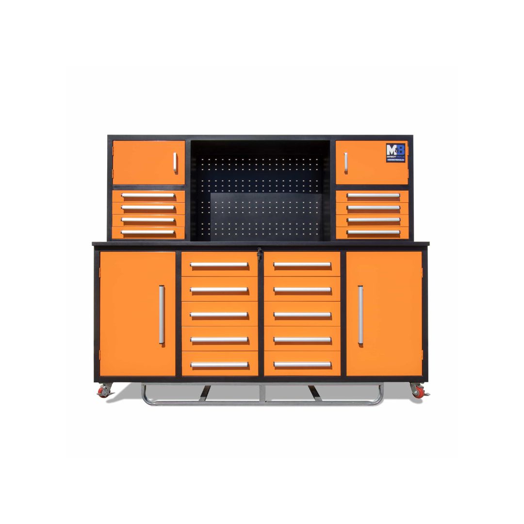 M&B | 7&rsquo; Workbench Cabinet with 18 Drawers - STARMAX Containers PTY. LTD