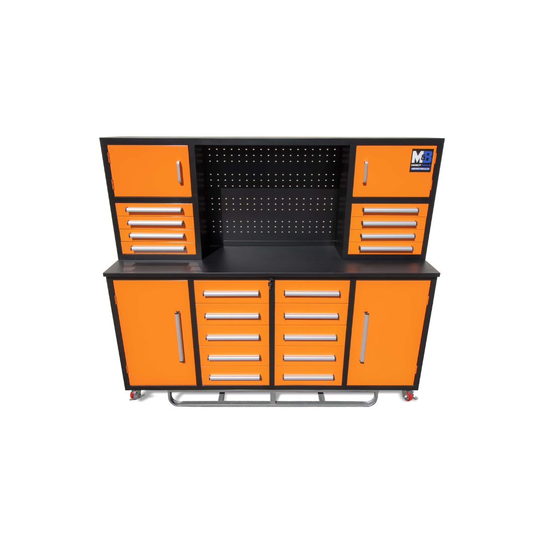 M&B | 7&rsquo; Workbench Cabinet with 18 Drawers - STARMAX Containers PTY. LTD