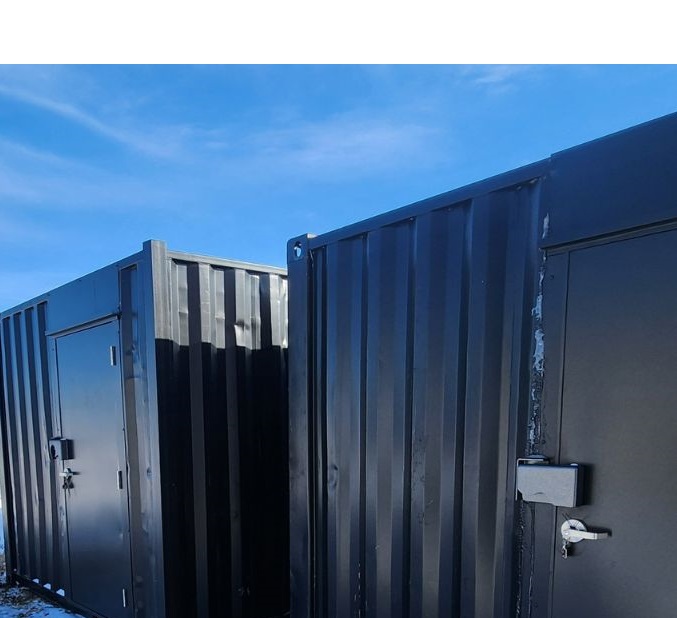 10&prime; Used Cutdown Shipping Container w/Man Door (Black) - STARMAX Containers PTY. LTD